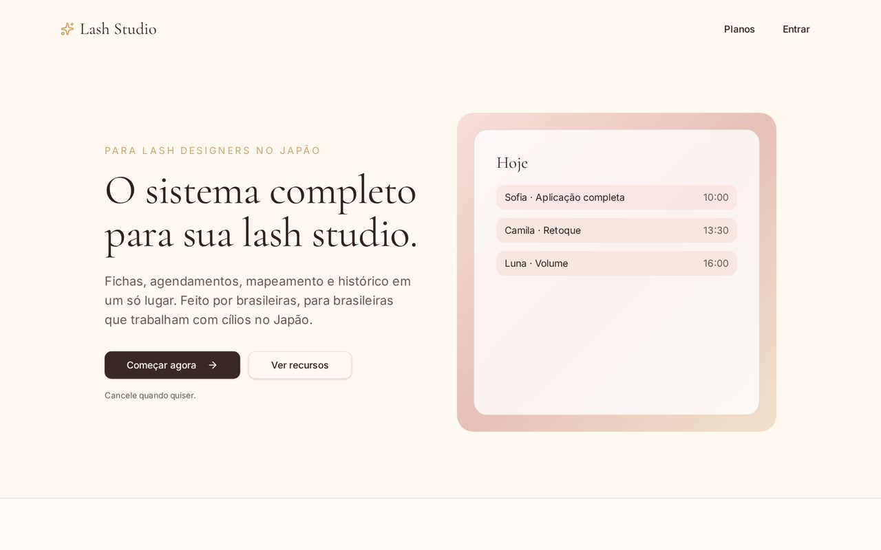 Screenshot of the Kakiyomi Lashes interface
